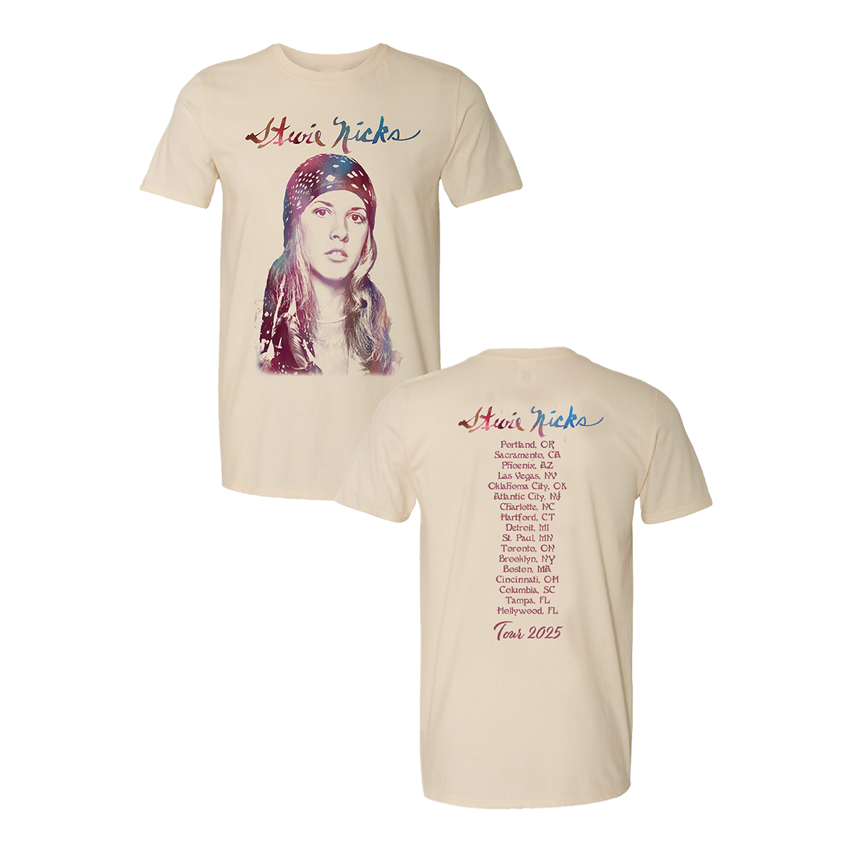 Stevie Nicks Tour 2025 Head Scarf Photo Tee