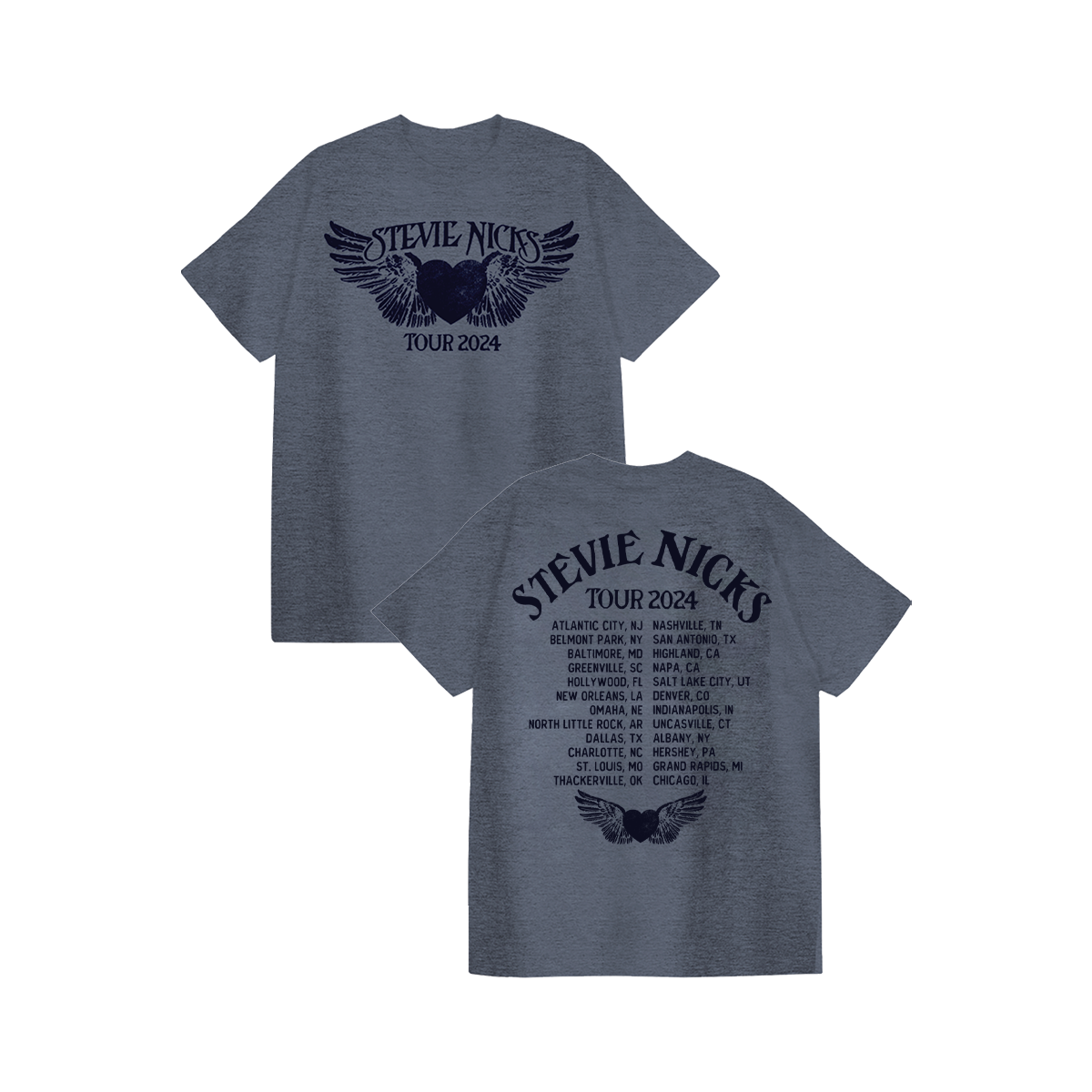 Stevie Nicks Tour 2024 Tee - Heather Navy