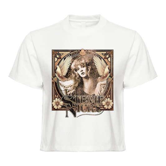 Stevie Nicks Tour 2025 Terracotta Doves Cropped Tee